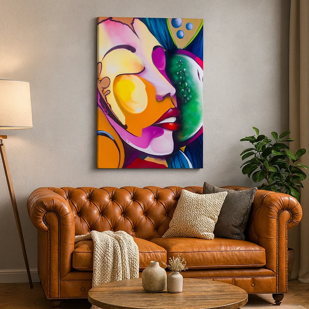 Lærredstryk - Billede på lærred - Berør med farve - 50x70 cm