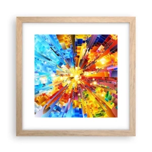 Plakat i ramme af lyst egetræ - In medias res - 30x30 cm