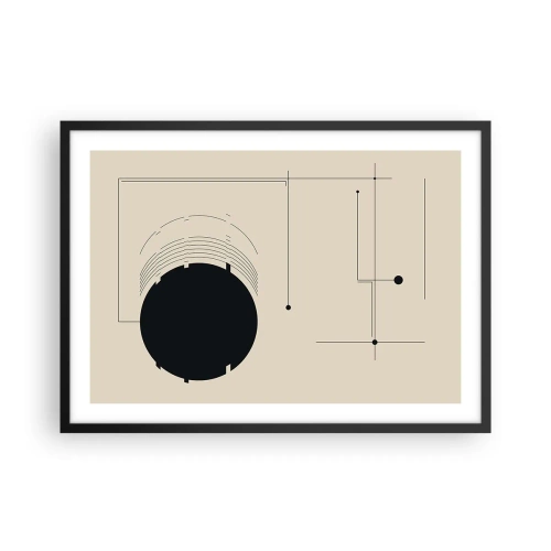 Plakat i sort ramme - Fjedrende og dynamisk komposition - 70x50 cm