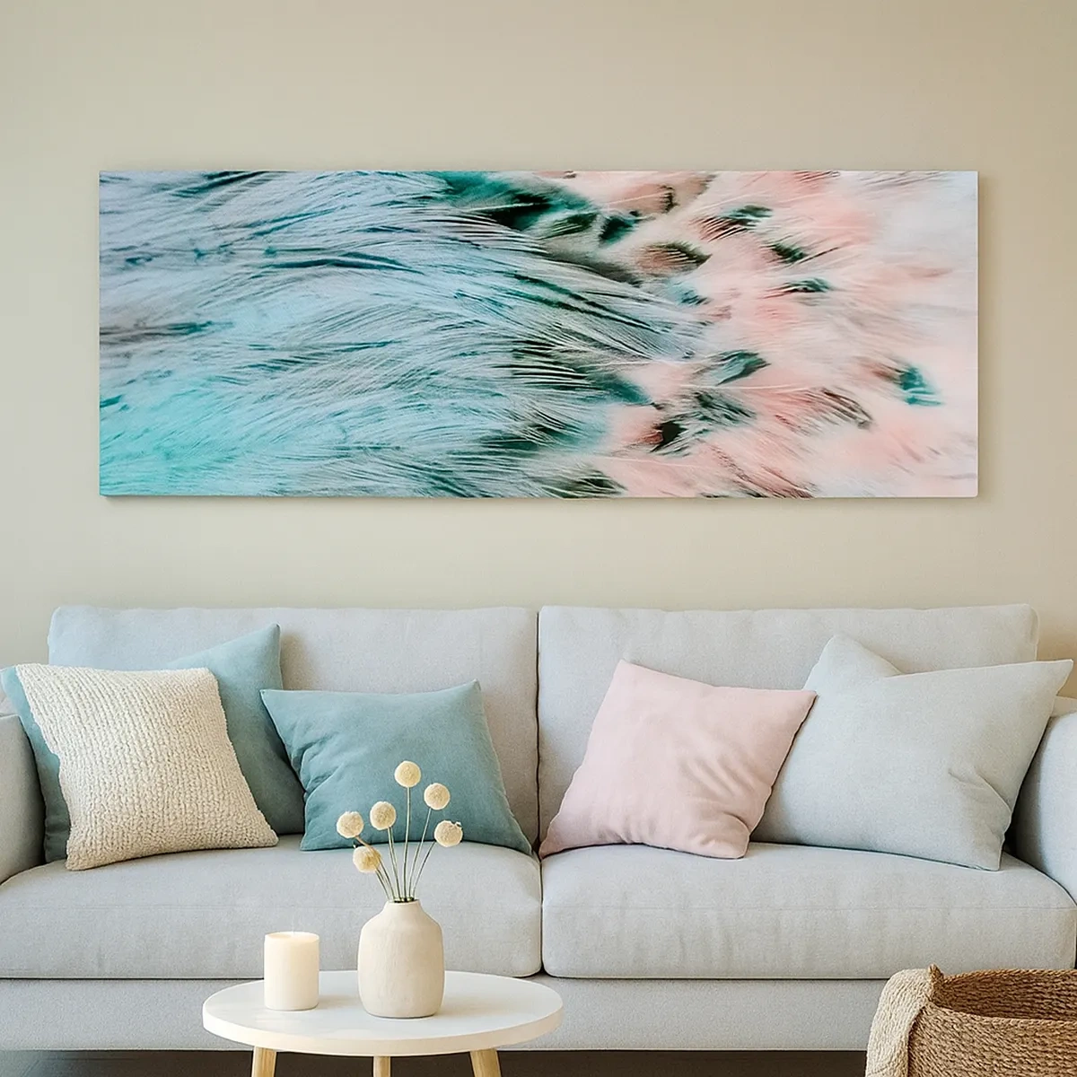 Lærredstryk - Billede på lærred - Safir lyserød fnug - 30x30 cm