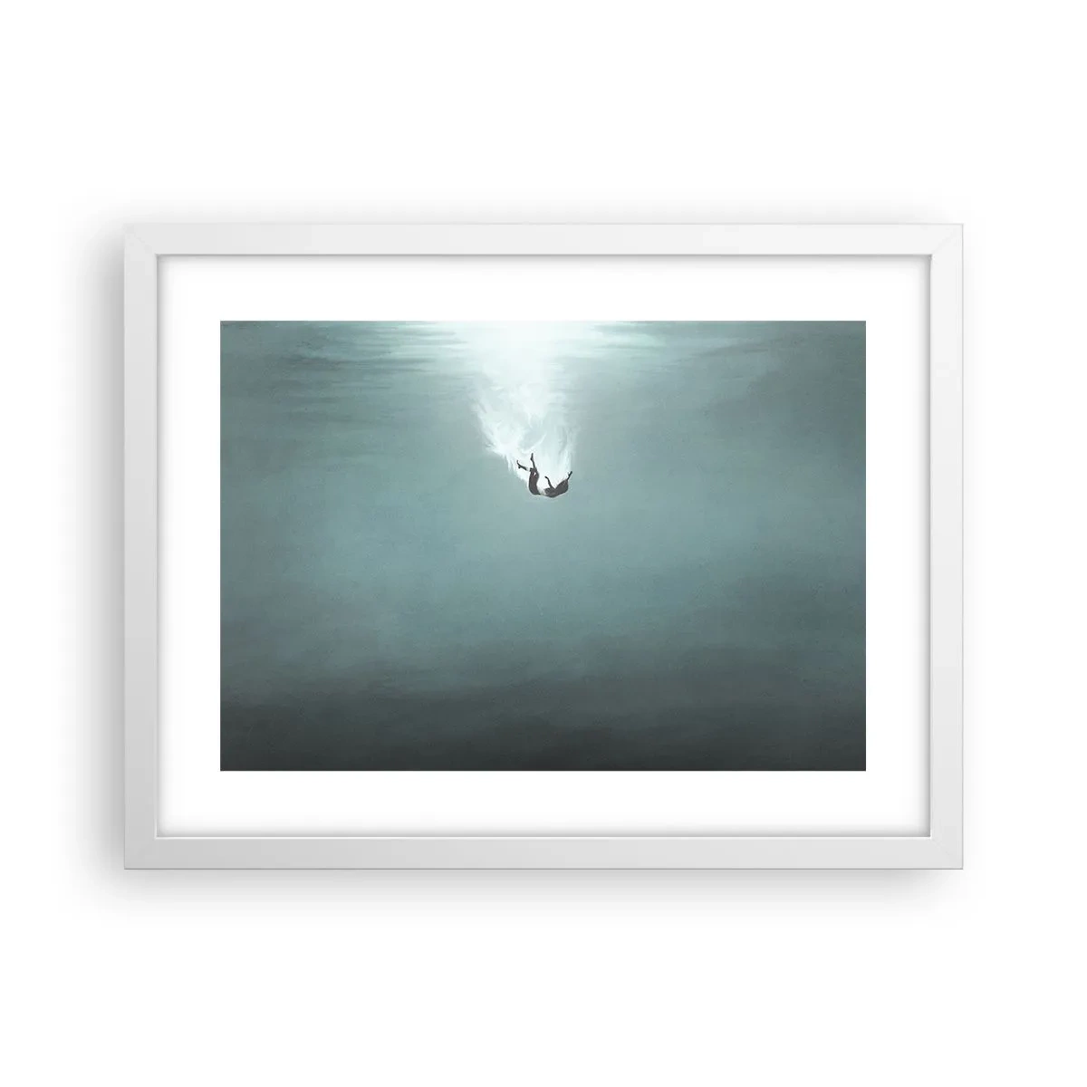 Plakat i hvid ramme - I havets favntag - 40x30 cm