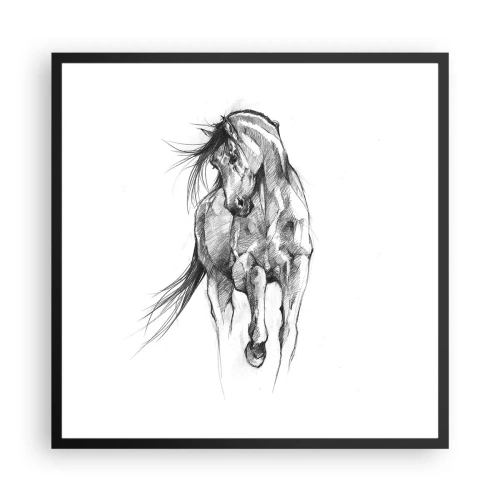 Plakat i sort ramme - I en yndefuld trav - 60x60 cm