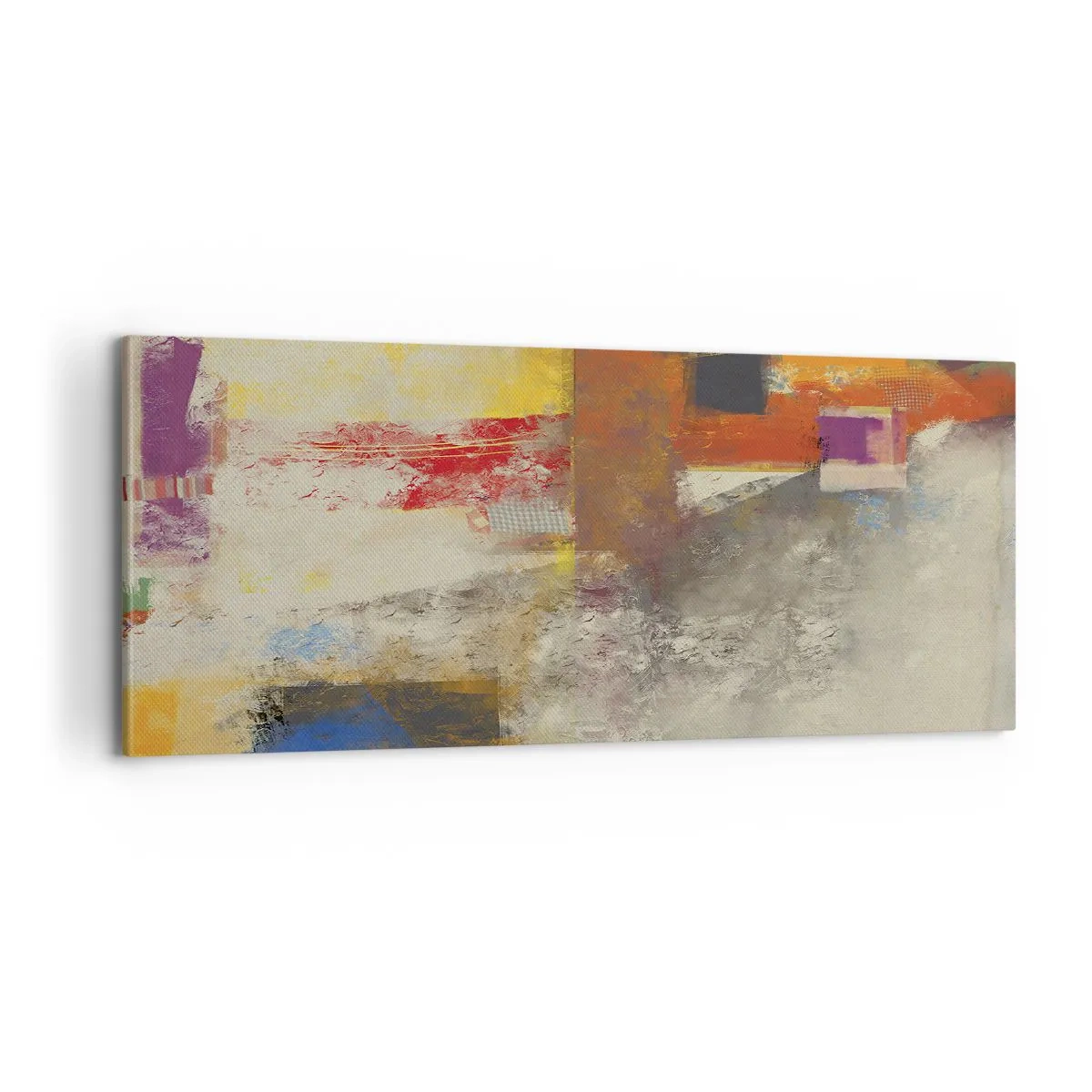 Lærredstryk - Billede på lærred - Geometri af farver - 100x40 cm