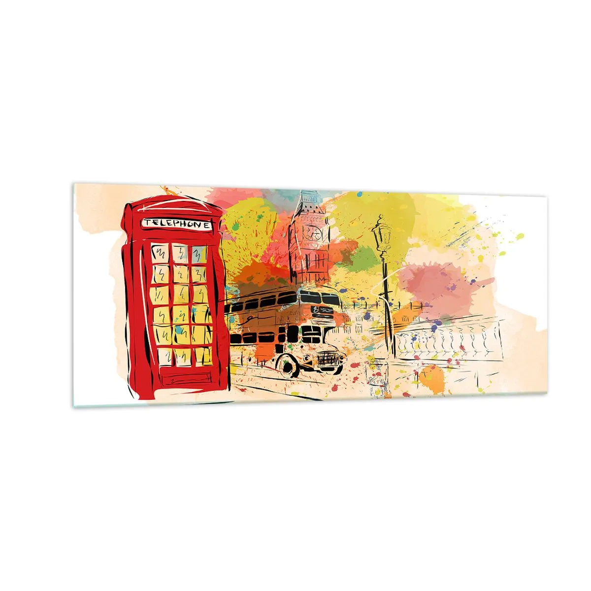 Billede på glas - En by med variation - 100x40 cm