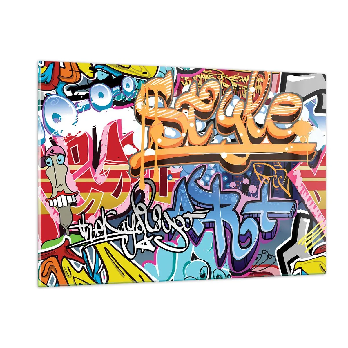 Billede på glas - Vægmalerier, vægmalerier, vægmalerier.... - 120x80 cm