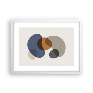 Plakat i hvid ramme - Dråber af farve - 40x30 cm