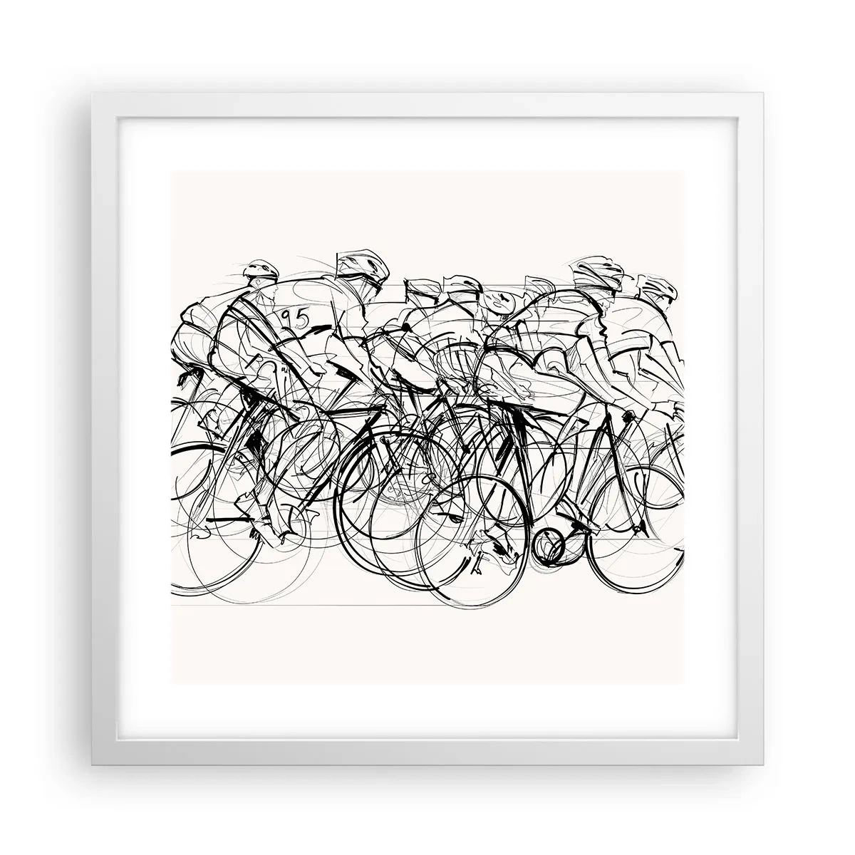 Plakat i hvid ramme - Sammen i et team - 40x40 cm