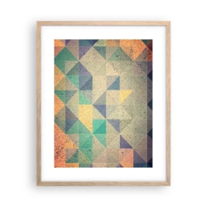 Plakat i ramme af lyst egetræ - Republikken trekanter - 40x50 cm