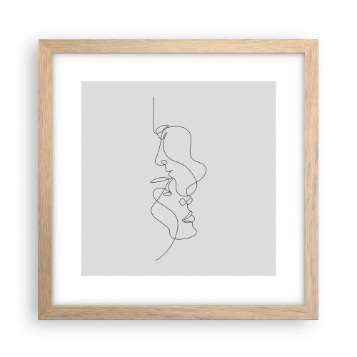 Plakat i ramme af lyst egetræ - Gløderne af glubende begær - 30x30 cm