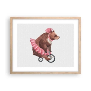 Plakat i ramme af lyst egetræ - Sikke et cirkus! - 50x40 cm