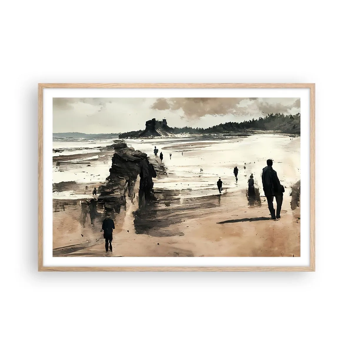 Plakat i ramme af lyst egetræ - Indkaldt - 91x61 cm