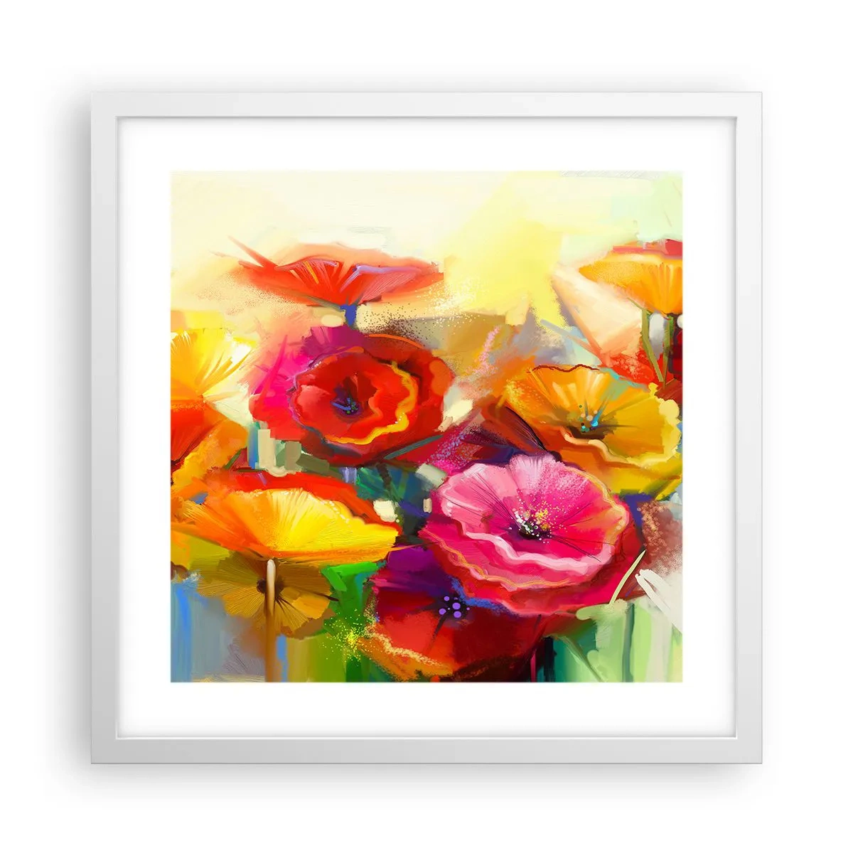 Plakat i hvid ramme - Ikke kun rødt - 40x40 cm