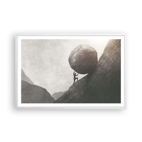 Plakat i hvid ramme - Jeg tror mod al forventning - 91x61 cm