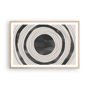 Plakat i ramme af lyst egetræ - Lige til det punkt - 91x61 cm