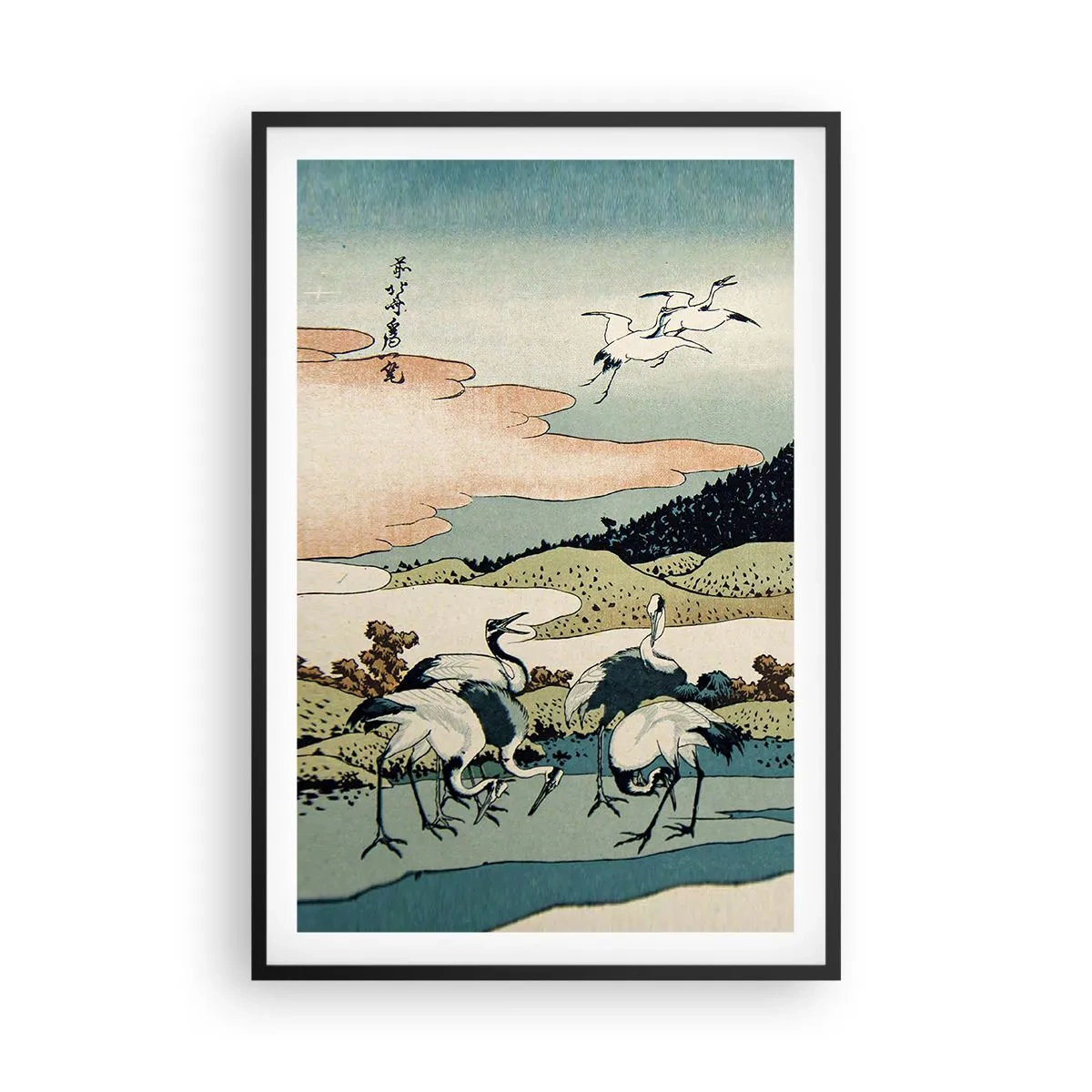 Plakat i sort ramme - I japansk ånd - 61x91 cm