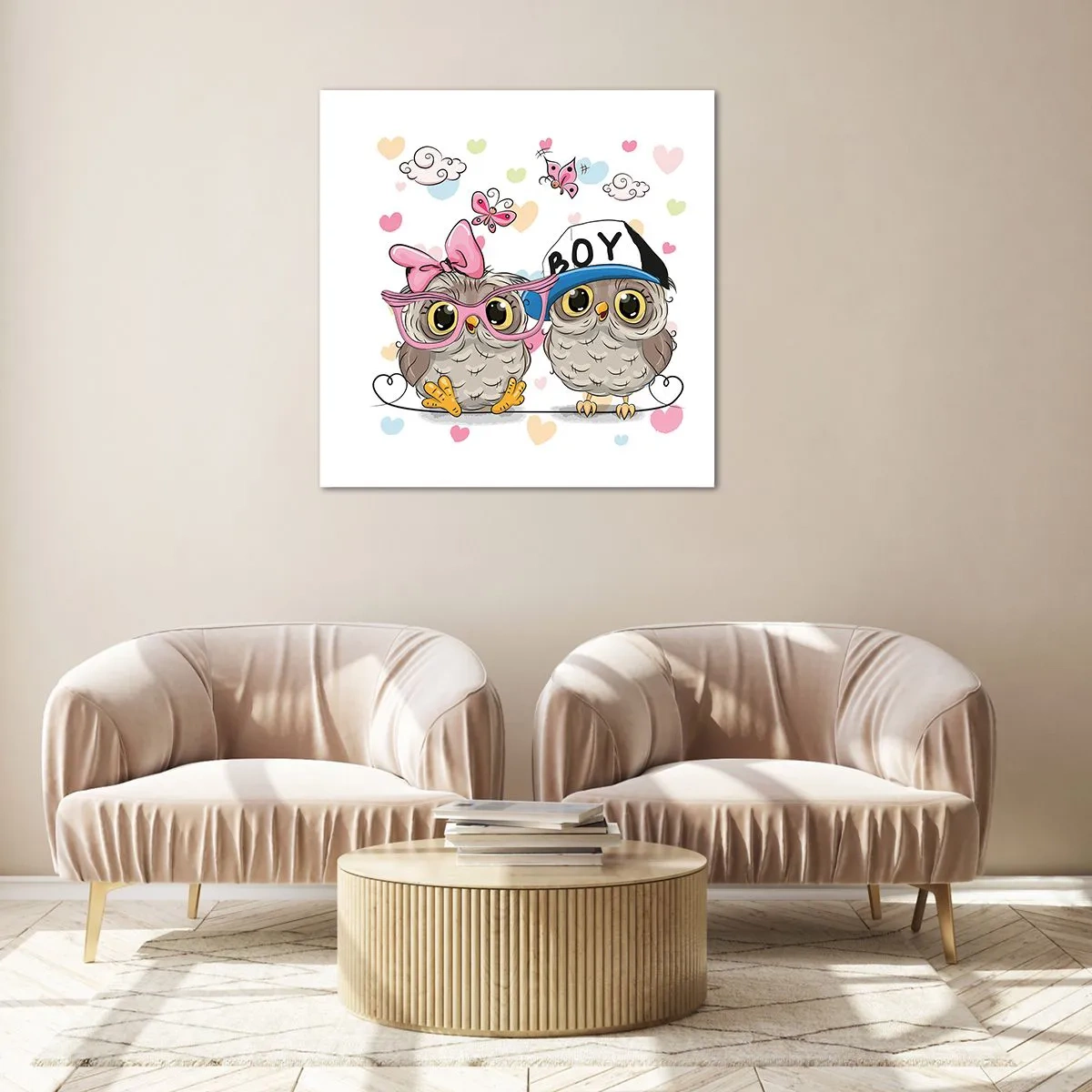 Billede på glas - Lad os elske hinanden! - 30x30 cm