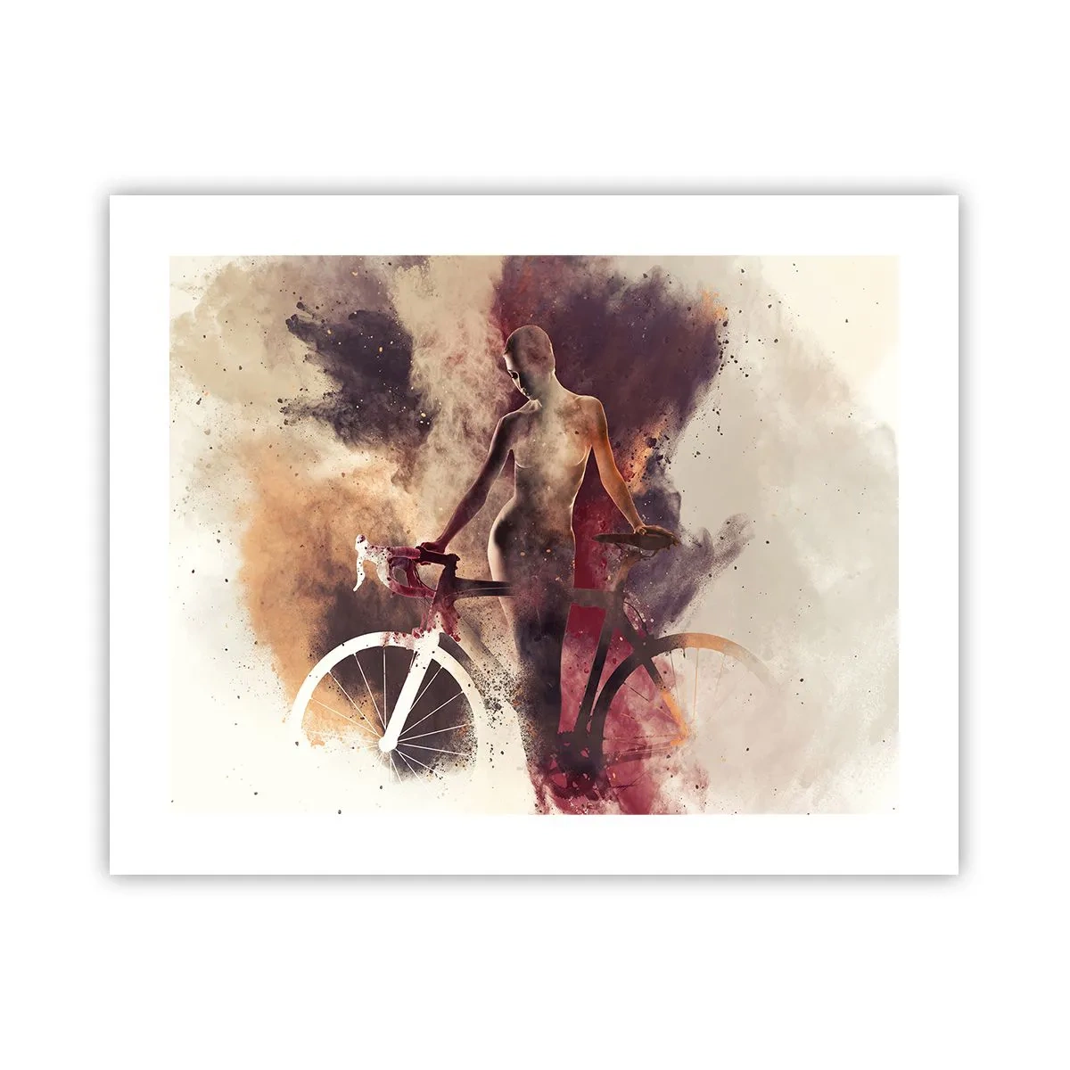 Plakat - I marmor former den cyklende sjæl - 50x40 cm