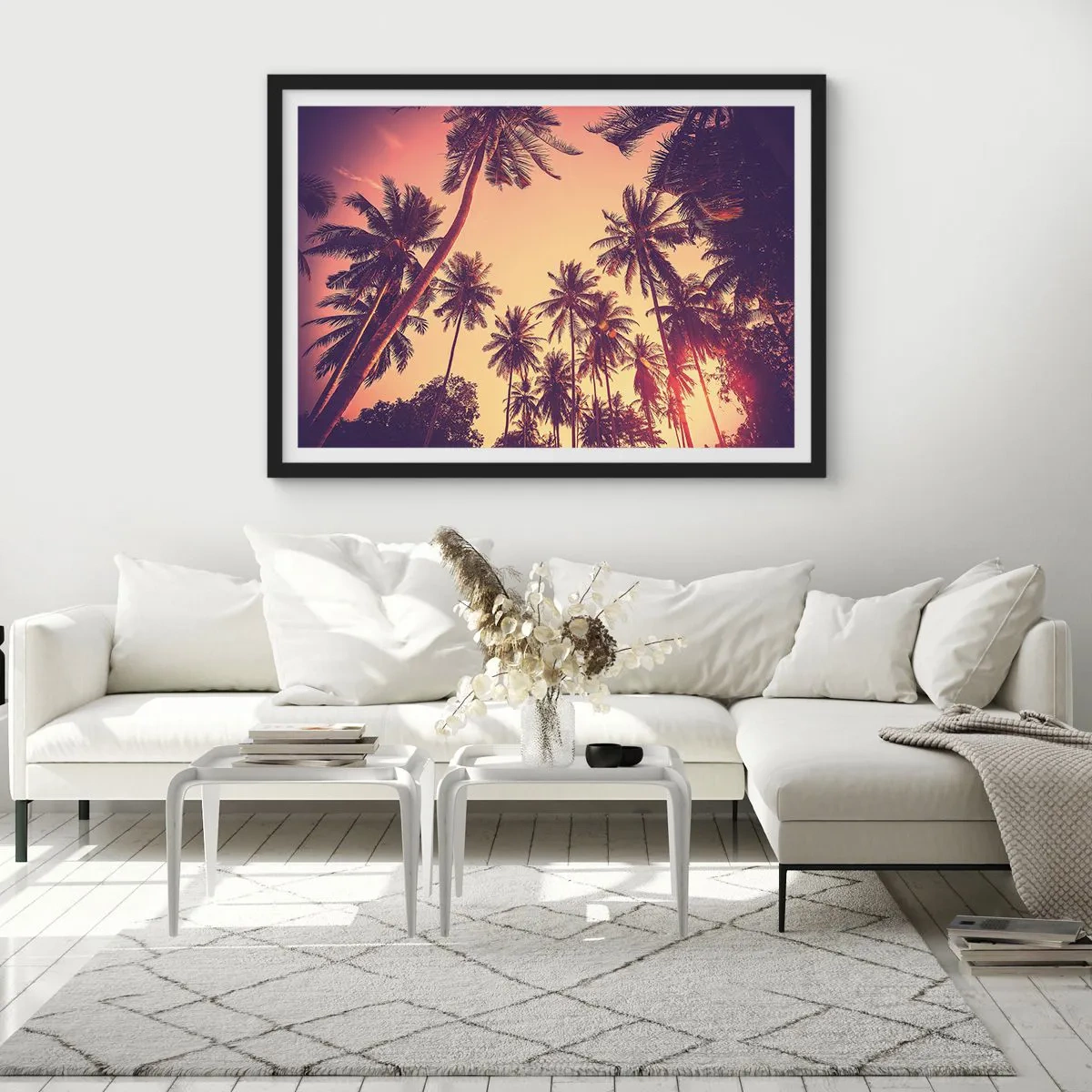 Plakat i sort ramme - Tropisk variation - 70x50 cm