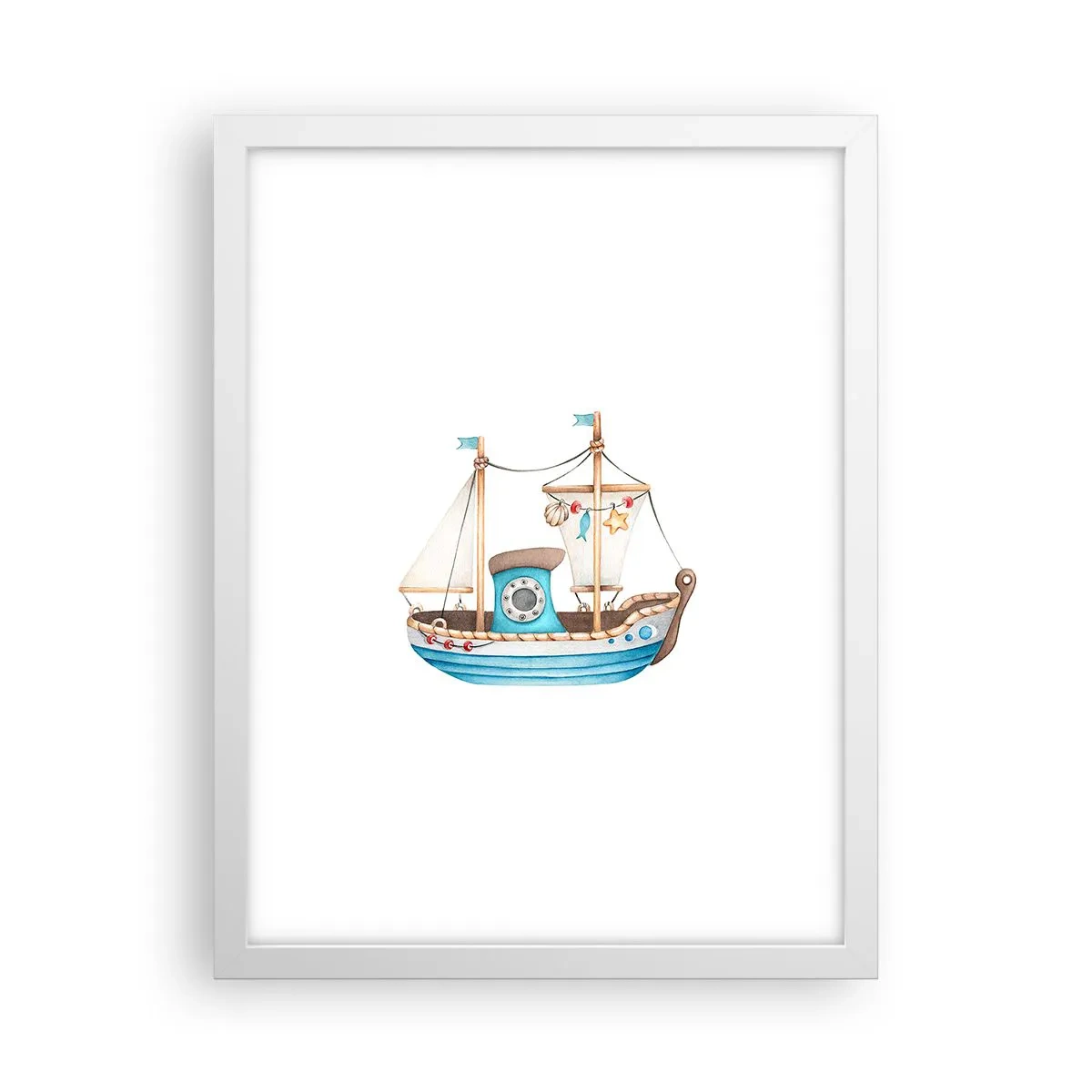 Plakat i hvid ramme - Ohøj, eventyr! - 30x40 cm