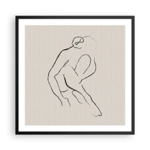 Plakat i sort ramme - Intim skitse - 60x60 cm