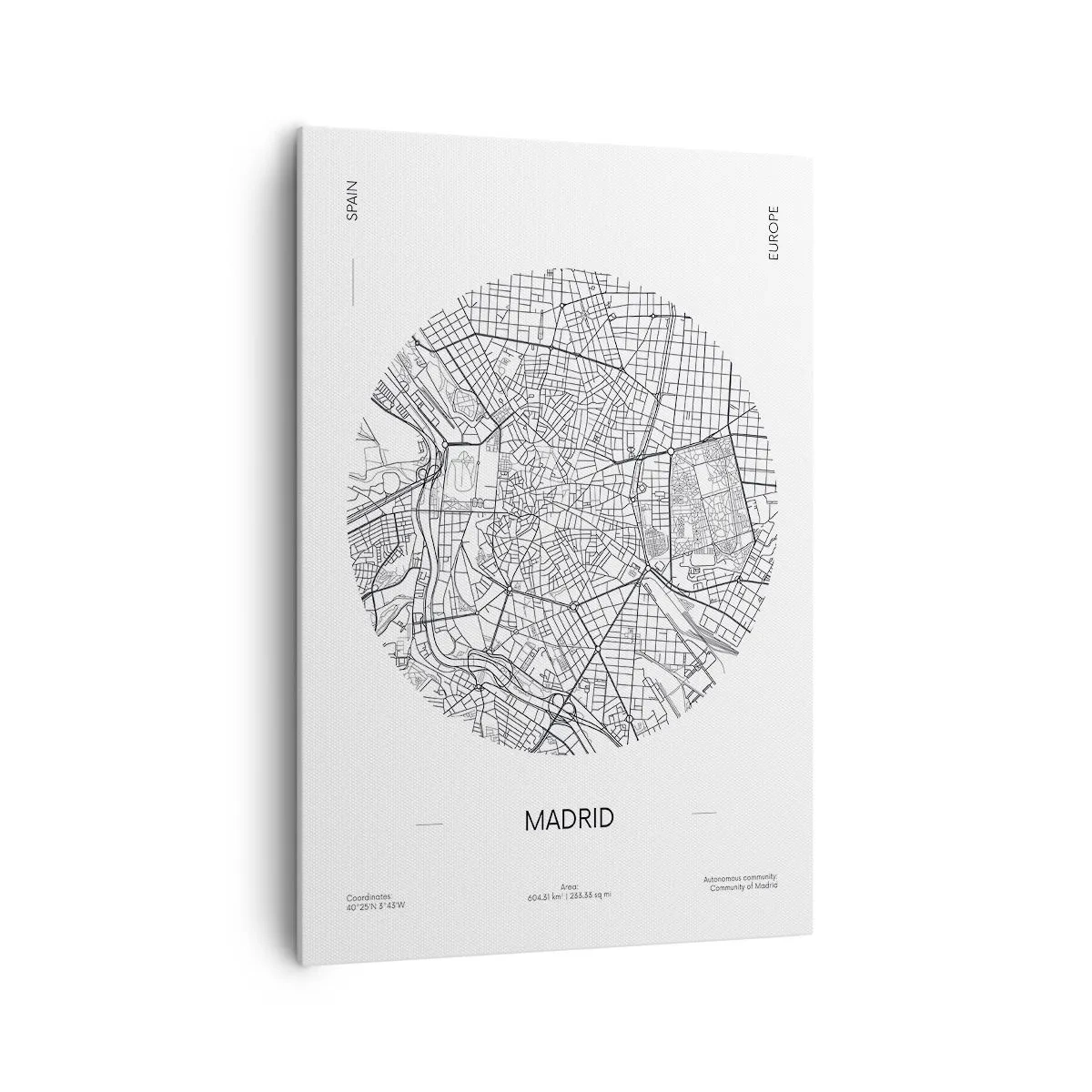 Lærredstryk - Billede på lærred - Madrids anatomi - 70x100 cm