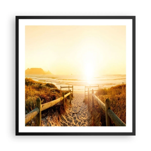 Plakat i sort ramme - Over klitten, mod solen - 60x60 cm