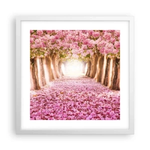 Plakat i hvid ramme - Vejen til paradis - 40x40 cm