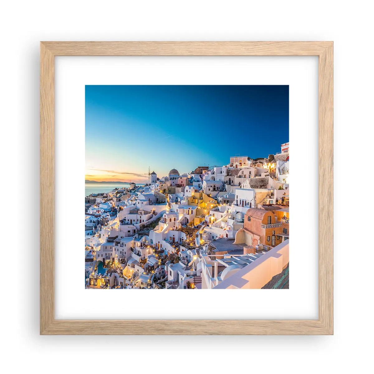 Plakat i ramme af lyst egetræ - Essensen af græskhed - 30x30 cm