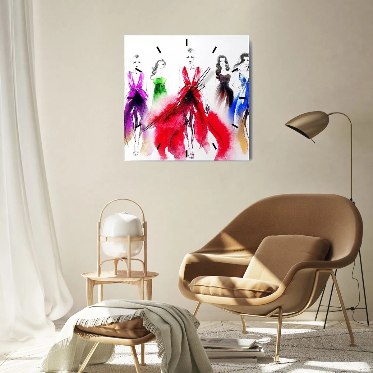 Vægur, Uret - Stemninger til outfits - 40x40 cm