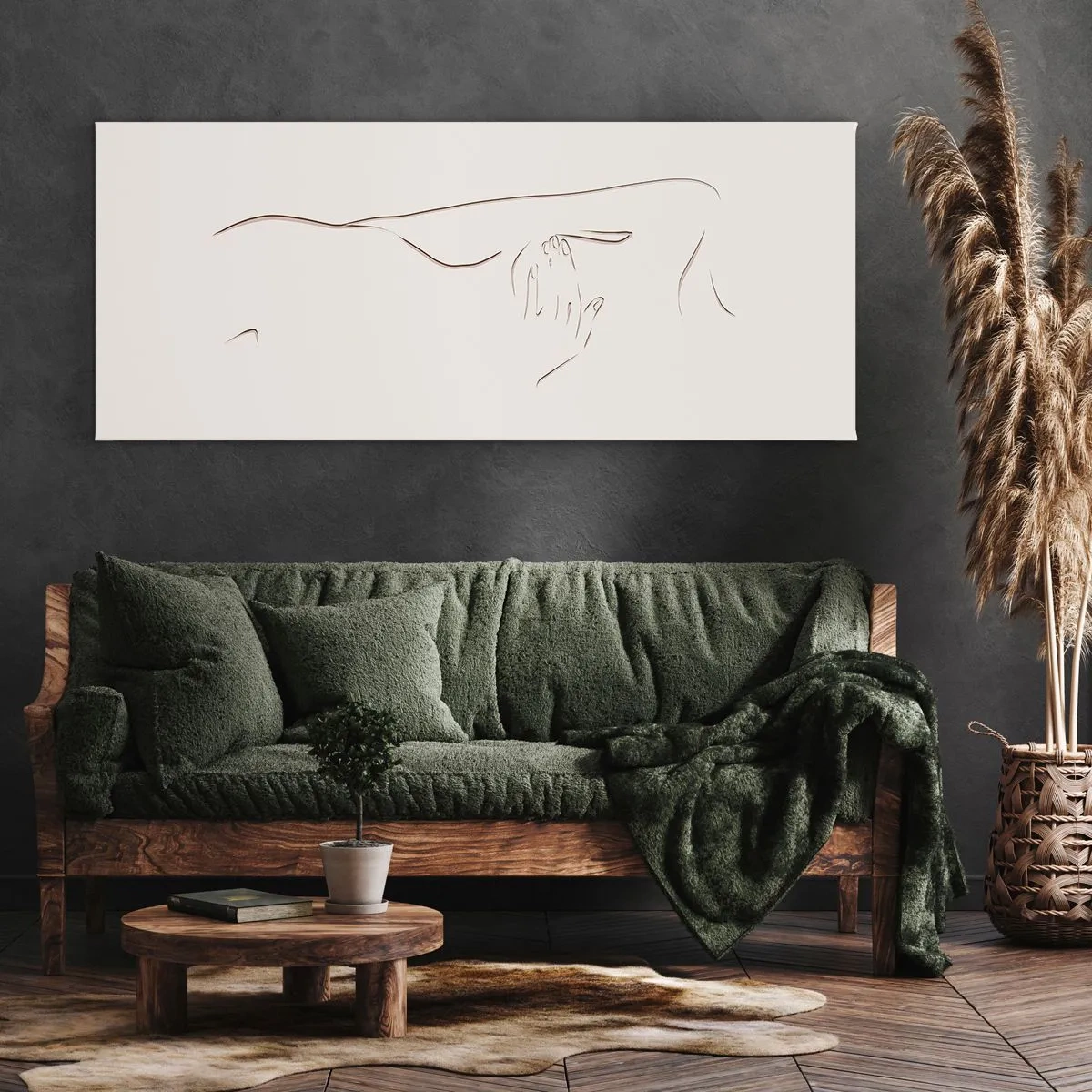 Lærredstryk - Billede på lærred - Begærets form - 120x50 cm