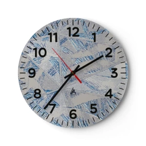 Vægur, Uret - I en gråblå labyrint - 40x40 cm