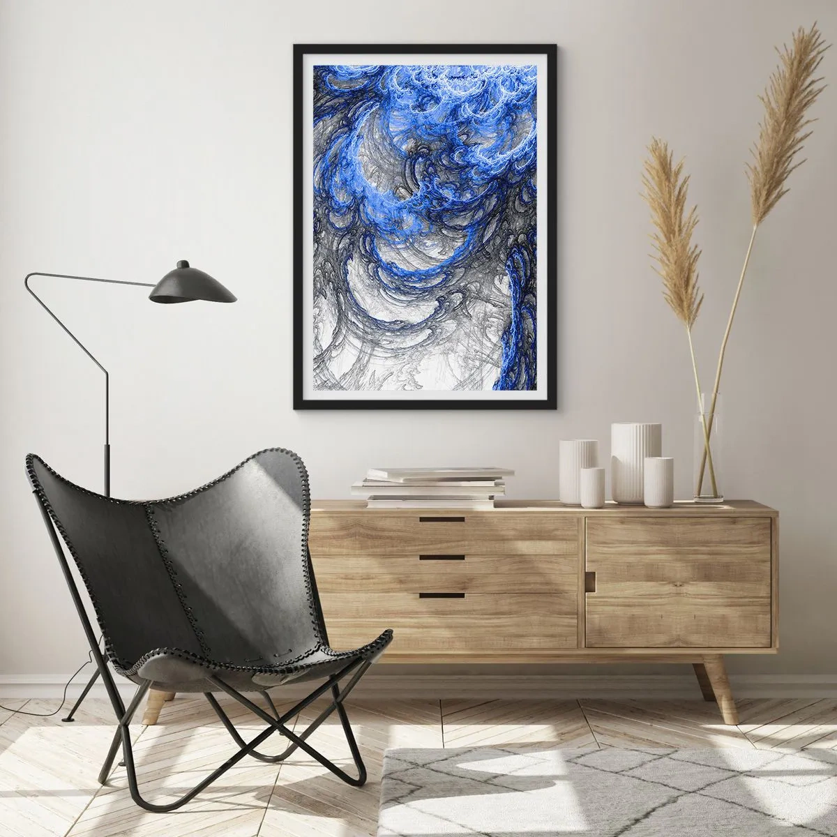 Plakat i sort ramme - En bølges fødsel - 40x50 cm