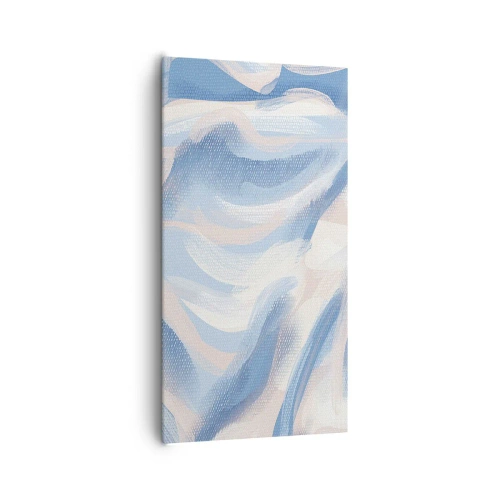 Lærredstryk - Billede på lærred - Blå krusninger - 65x120 cm