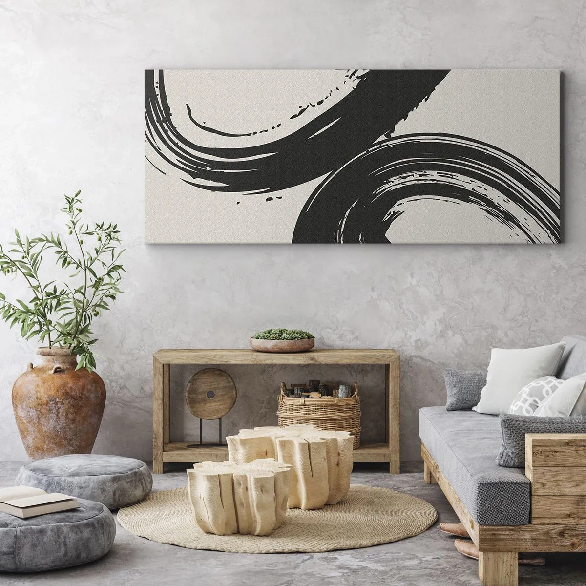 Lærredstryk - Billede på lærred - Fejende og cirkulær - 100x40 cm