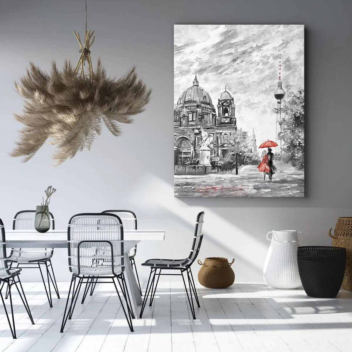 Lærredstryk - Billede på lærred - Møde i Berlin - 50x70 cm