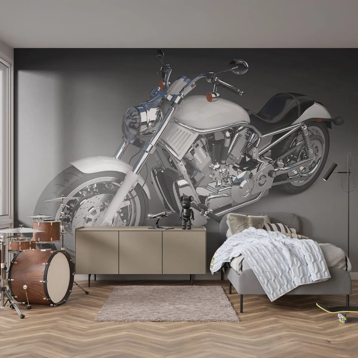 Fototapet Premium Canvas - Det giver dig lyst til at knæle - Automotive, Motorcykel, Rejser - 250x175 cm