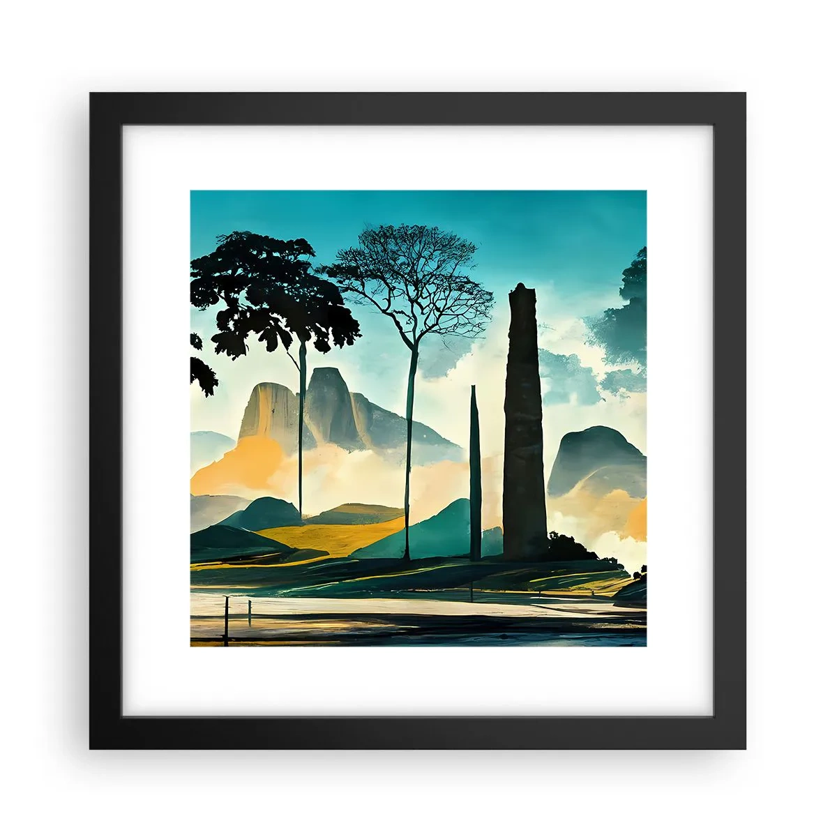 Plakat i sort ramme - Stadig højere og højere - 30x30 cm