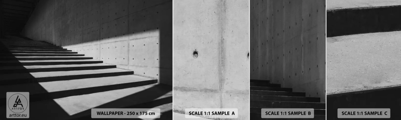 Fototapet Prøve Standard Eco - Modernismens rå skønhed - Industriel, Arkitektur, Trappe - 100x30 cm