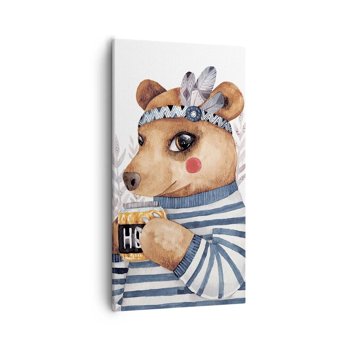 Lærredstryk - Billede på lærred - Søde bjørn - 55x100 cm