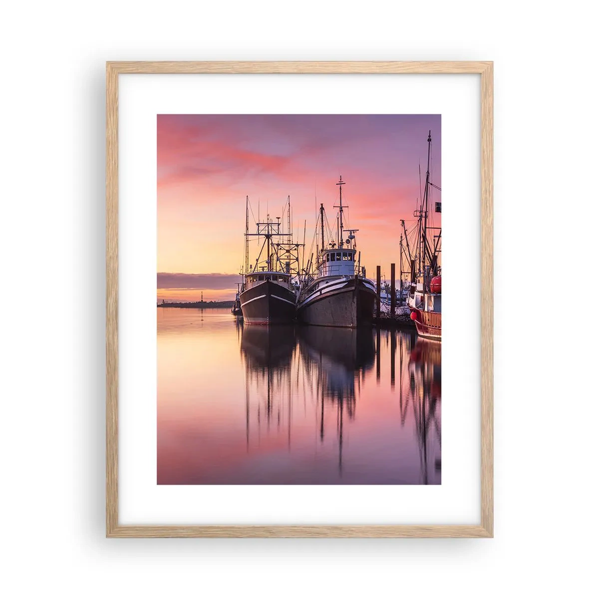 Plakat i ramme af lyst egetræ - Før den næste dag - 40x50 cm