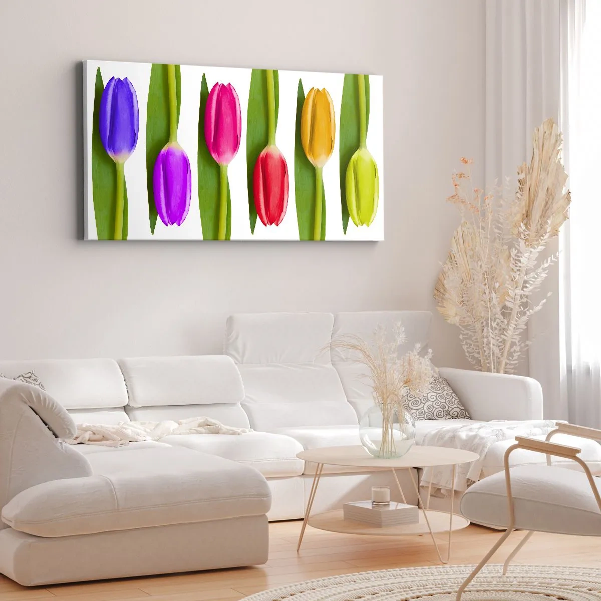 Lærredstryk - Billede på lærred - Regnbuesammensætning - 120x50 cm
