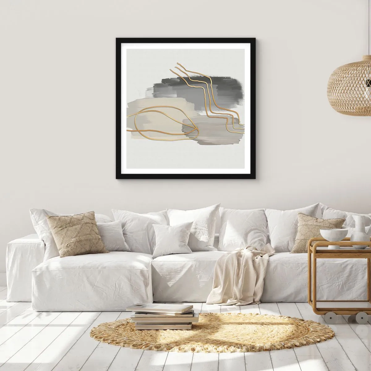 Plakat i sort ramme - Vedholdenhed og bevægelse - 30x30 cm