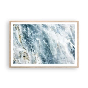 Plakat i ramme af lyst egetræ - Isverden - 91x61 cm