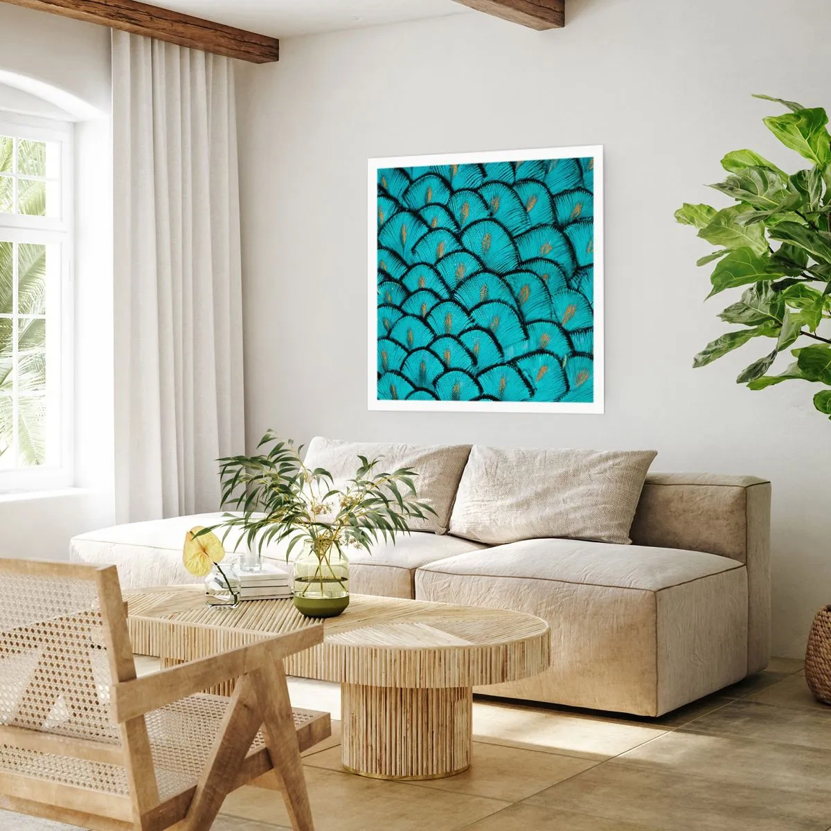 Plakat - Den store fjer-galla - 30x30 cm