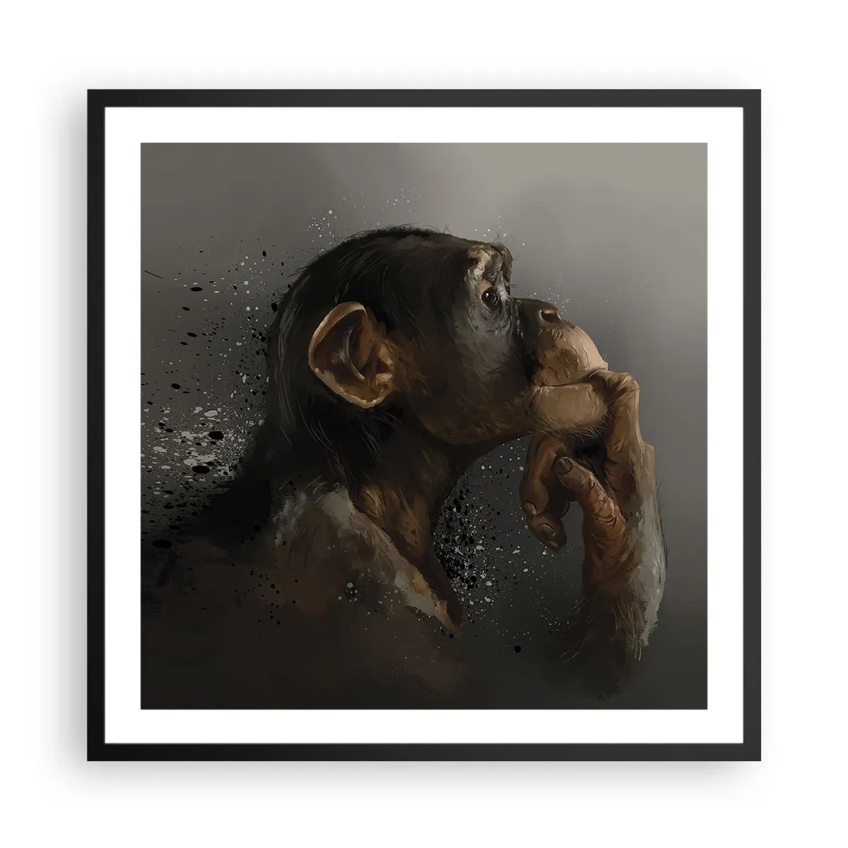 Plakat i sort ramme - Helt sikkert en tænker - 60x60 cm