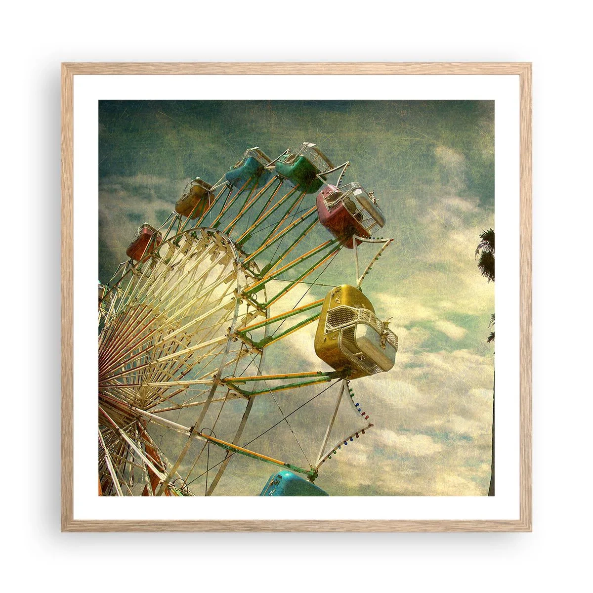 Plakat i ramme af lyst egetræ - Vil være, vil være sjov.... - 60x60 cm