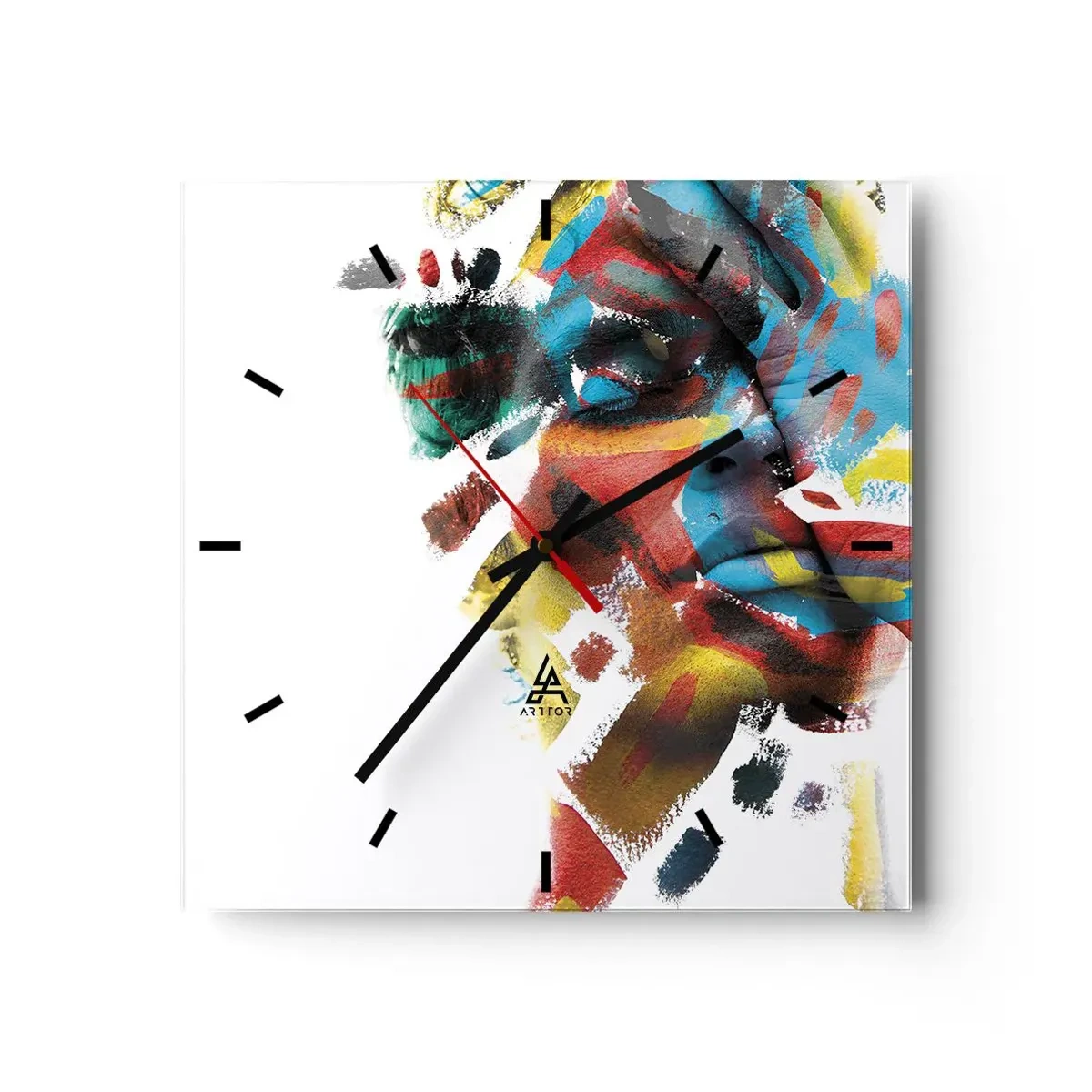 Vægur, Uret - Farverig personlighed - 40x40 cm