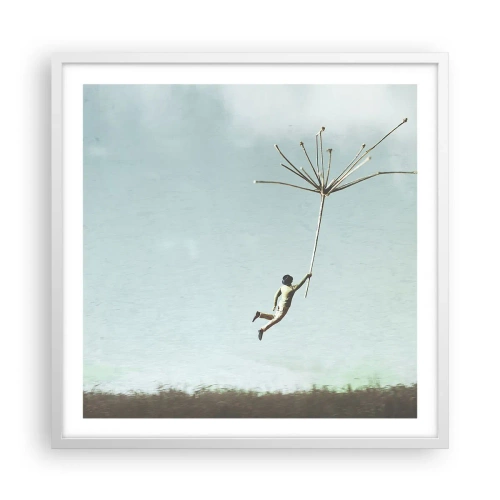 Plakat i hvid ramme - Drager, blæsere, vind - 60x60 cm