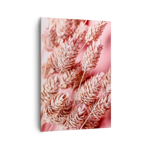 Lærredstryk - Billede på lærred - Blomsterkaskade i lyserødt - 70x100 cm