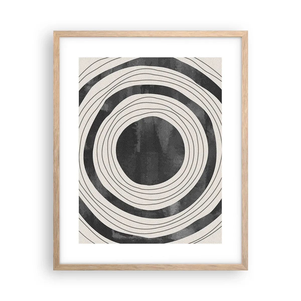 Plakat i ramme af lyst egetræ - Lige til det punkt - 40x50 cm